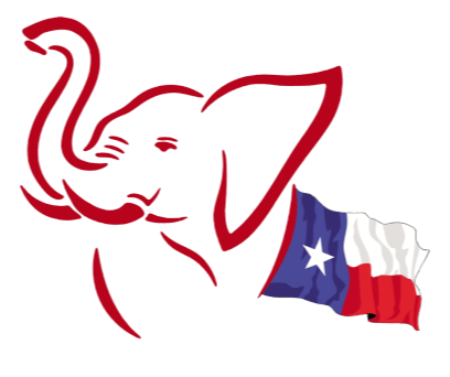 Elephant with Texas flag